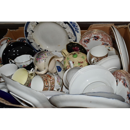 423 - FIVE BOXES OF CERAMICS AND GLASSWARE, to include a Roskyl Pottery candle holder, four 'Cottage Ware'... 