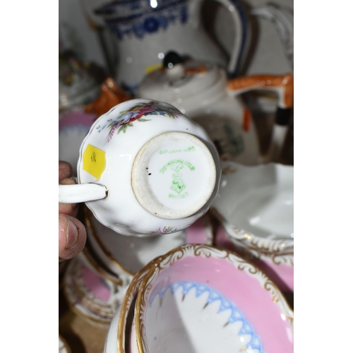 494 - A QUANTITY OF VICTORIAN AND LATER CERAMICS, including a thirty-nine pink ground Victorian tea servic... 