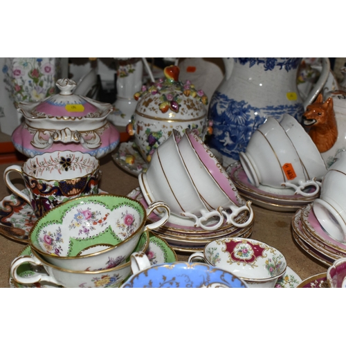 494 - A QUANTITY OF VICTORIAN AND LATER CERAMICS, including a thirty-nine pink ground Victorian tea servic... 