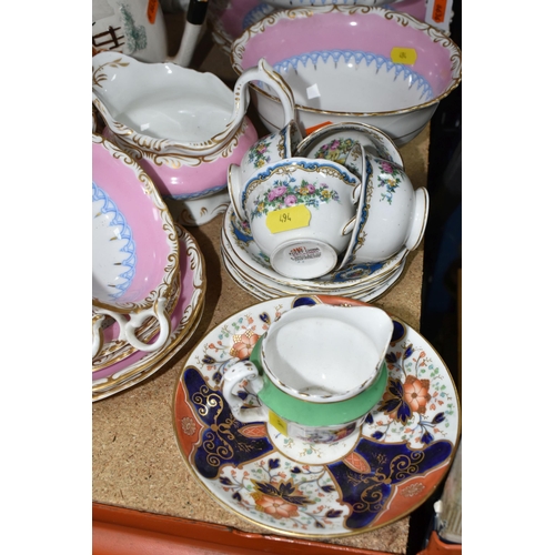 494 - A QUANTITY OF VICTORIAN AND LATER CERAMICS, including a thirty-nine pink ground Victorian tea servic... 