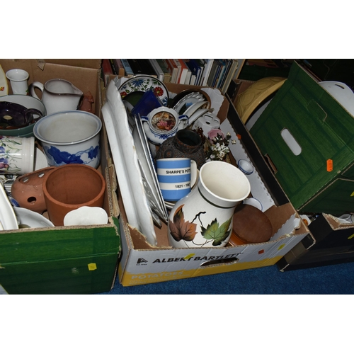 497 - SIX BOXES OF TEA AND DINNER WARES, to include a thirty four piece Royal Doulton 'Burgundy' TC1001 pa... 