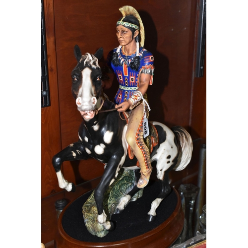 508 - A ROYAL DOULTON LIMITED EDITION EQUESTRIAN FIGURE 'INDIAN BRAVE', HN2376, no.291/500, with a separat... 