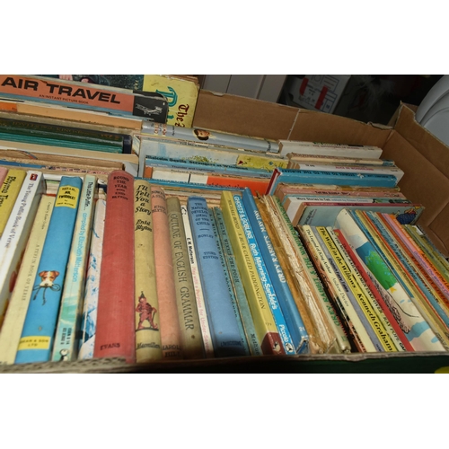 525 - FOUR MIXED BOXES OF BOOKS, LPs, CDs to include a large collection of Dick Francis novels, a quantity... 