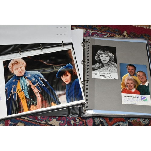 529 - PHOTOGRAPH / AUTOGRAPH ALBUMS, Two Albums containing 180 photographs, photocards, compliment slips a... 