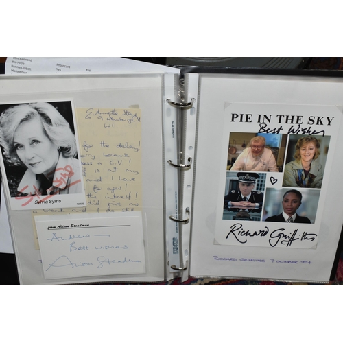 529 - PHOTOGRAPH / AUTOGRAPH ALBUMS, Two Albums containing 180 photographs, photocards, compliment slips a... 