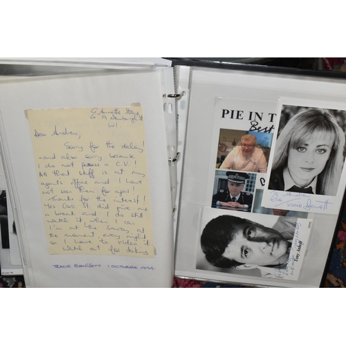 529 - PHOTOGRAPH / AUTOGRAPH ALBUMS, Two Albums containing 180 photographs, photocards, compliment slips a... 