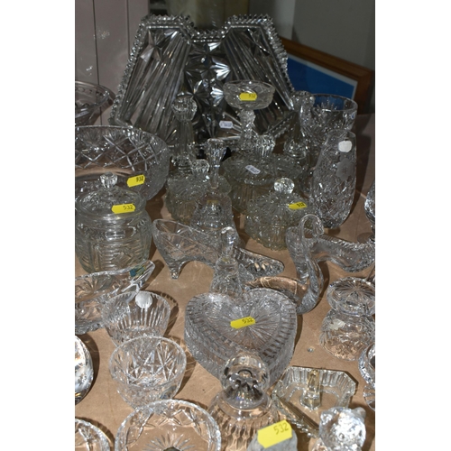 532 - A LARGE QUANTITY OF CRYSTAL CUT GLASS ORNAMENTS to include a variety of Georgian Crystal Tutbury and... 