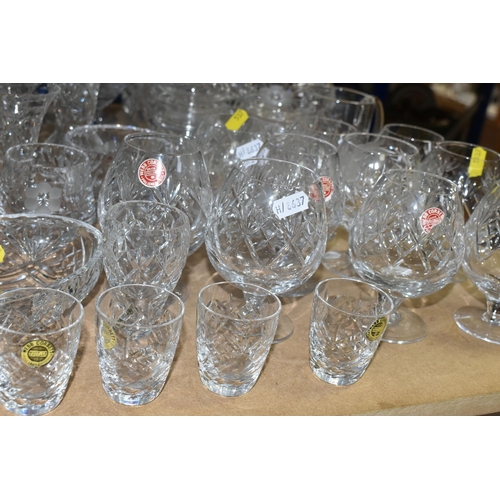 537 - A LARGE QUANTITY OF GLASSWARE to include named manufacturers such as Webb Corbett and Tutbury Crysta... 