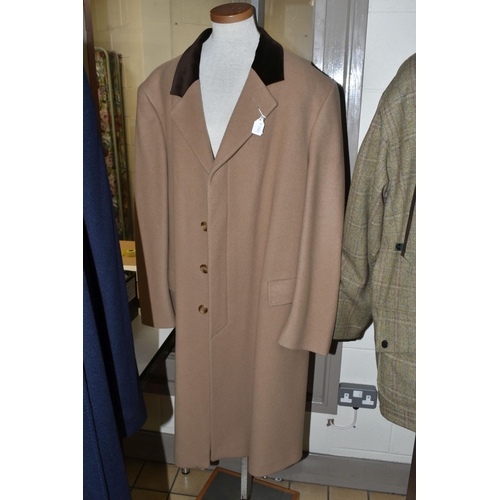 553 - FOUR GENTLEMEN'S COATS, to include a Barbour 'Pure British Wool' style T68 jacket, size XL, a dark g... 