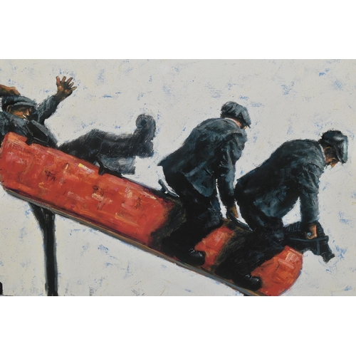 563 - ALEXANDER MILLAR (SCOTLAND 1960) 'COWBOYS', a signed artist proof edition print depicting three men ... 