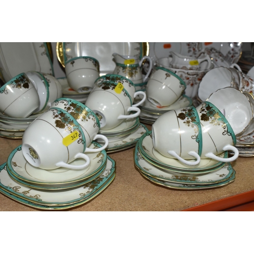 347 - A JAPANESE MEITO CHINA TEA SET AND AN UNMARKED  EARLY TWENTIETH CENTURY TEA SET to include ten tea c... 