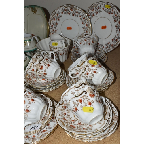 347 - A JAPANESE MEITO CHINA TEA SET AND AN UNMARKED  EARLY TWENTIETH CENTURY TEA SET to include ten tea c... 