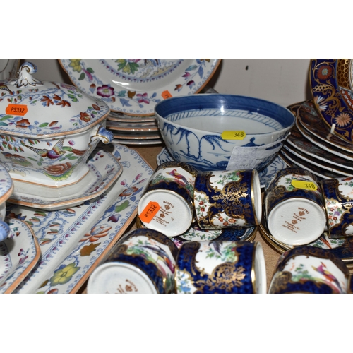 348 - A VARIETY OF MASONS DINNERWARE, A BOOTHS COFFEE SET ETC, to include two soup tureens and accompanyin... 