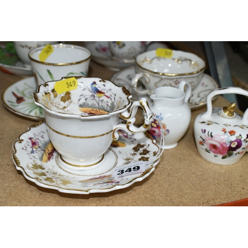 349 - A SELECTION OF UNMARKED EARLY TWENTIETH CENTURY TEA CUPS AND SAUCERS ETC to include six single sets ... 