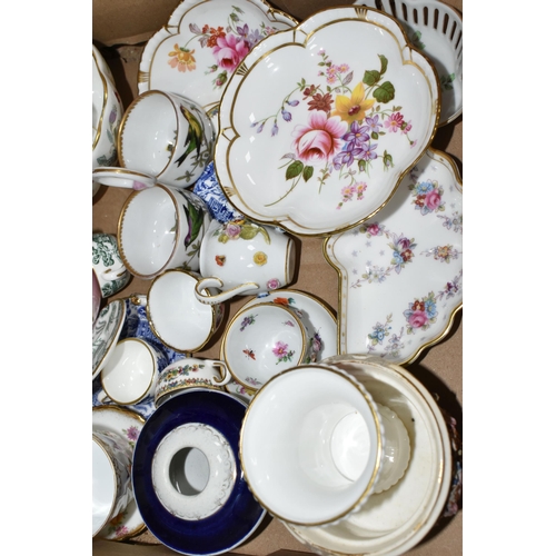 352 - ONE BOX OF MINATURE CERAMICS FROM NAMED MANUFACTURERS to include a variety of miniature Coalport tea... 