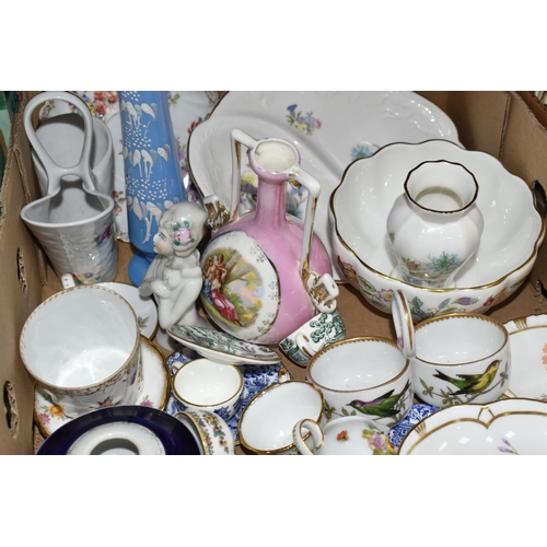 352 - ONE BOX OF MINATURE CERAMICS FROM NAMED MANUFACTURERS to include a variety of miniature Coalport tea... 