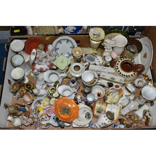 356 - THREE BOXES OF MIXED CERAMICS to include a large quantity of Copeland Spode jugs and plates, a quant... 