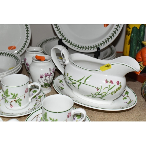 361 - A QUANTITY OF PORTMEIRION KITCHENWARE AND OTHER PLATES to include six coffee cups and saucers, a sau... 