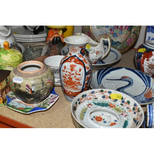 362 - A QUANTITY OF ORIENTAL CERAMIC AND ORNAMENTS to include a number of decorative plates, vases, pots a... 