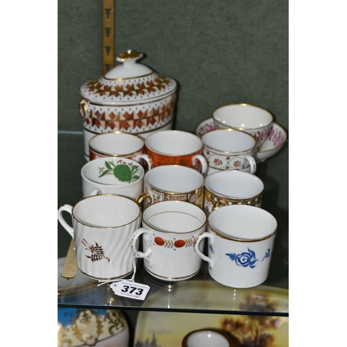 373 - A COLLECTION OF LATE 18TH AND EARLY 19TH CENTURY ENGLISH PORCELAIN COFFEE CANS, TEA BOWL AND SAUCER ... 