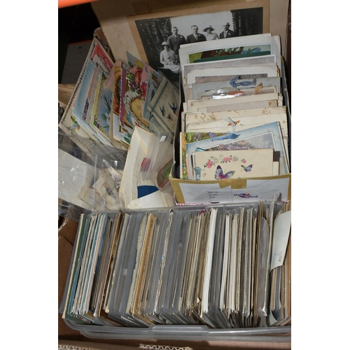 433 - ONE BOX OF EPHEMERA containing a large quantity of early 20th century postcards to include sentiment... 