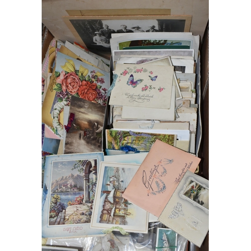 433 - ONE BOX OF EPHEMERA containing a large quantity of early 20th century postcards to include sentiment... 