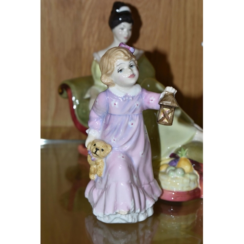 442 - FOUR ROYAL DOULTON FIGURINES, comprising 'Daisy' HN3804, 'At Ease' HN2473, 'Marjorie' HN2788 and 'Ti... 