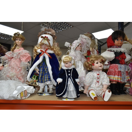 461 - A QUANTITY OF MODERN COLLECTORS DOLLS, to include dolls by Knightsbridge Collection, Hamilton Collec... 