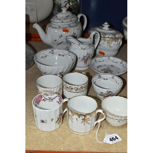 464 - VICTORIAN HAND PAINTED TEA WARES ETC, to comprising a teapot, milk jug, sugar bowl, slops bowl and a... 