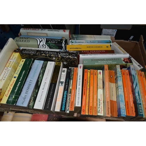 469 - SIX BOXES OF VINTAGE BOOKS, to include fiction and non-fiction, fiction authors include Nevil Shute,... 