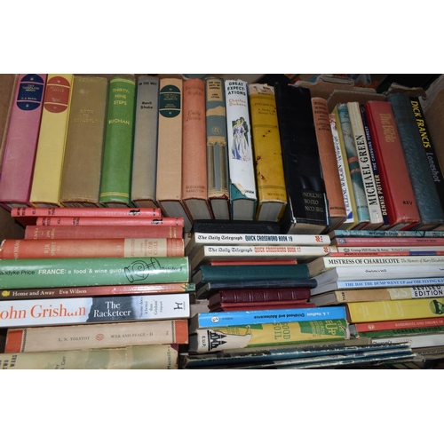 469 - SIX BOXES OF VINTAGE BOOKS, to include fiction and non-fiction, fiction authors include Nevil Shute,... 