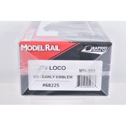 284 - A BOXED OO GAUGE RAPIDO TRAINS INC MODEL RAIL STEAM LOCOMOTIVE, Class J70 0-6-0, no. 68225 in BR Liv... 