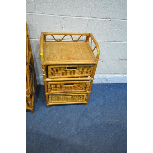 1210 - TWO WICKER CABINETS, the largest with two short over two long drawers, width 81cm x depth 41cm x hei... 