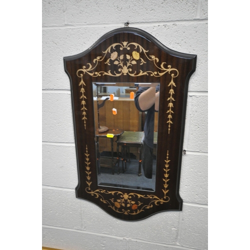 1217 - A GILT FRAMED BEVELLED EDGE WALL MIRROR, 103cm x 72cm, a mirror framed mirror, along with an Italian... 