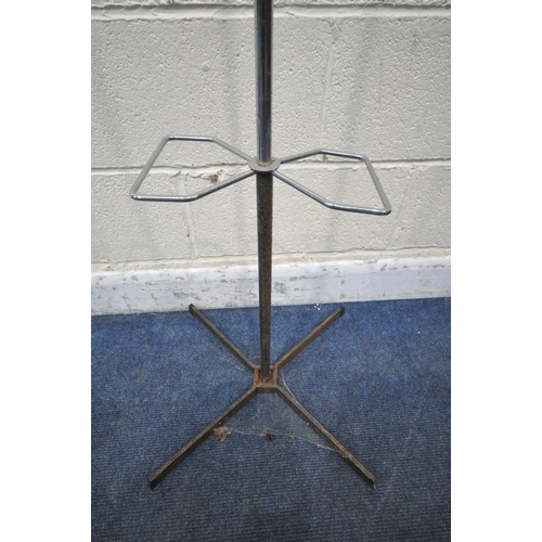 1227 - A MID CENTURY COAT / HAT STAND/ with six arms and two umbrella / stick holders, height 160cm (condit... 