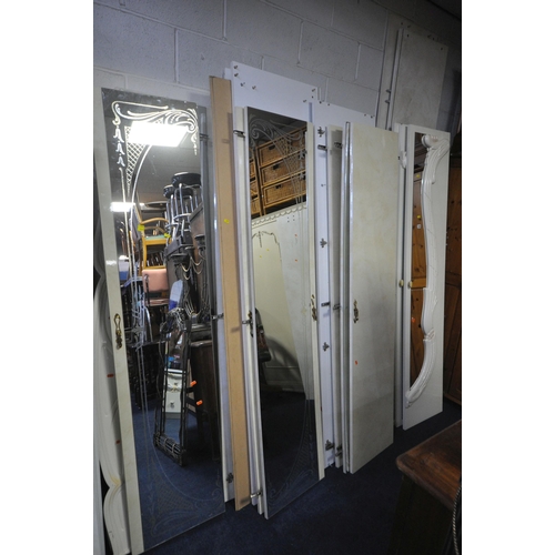 1235 - A SELECTION OF CREAM ITALIAN MULTI DOOR WARDROBES, with mirrored doors, of two styles (condition rep... 