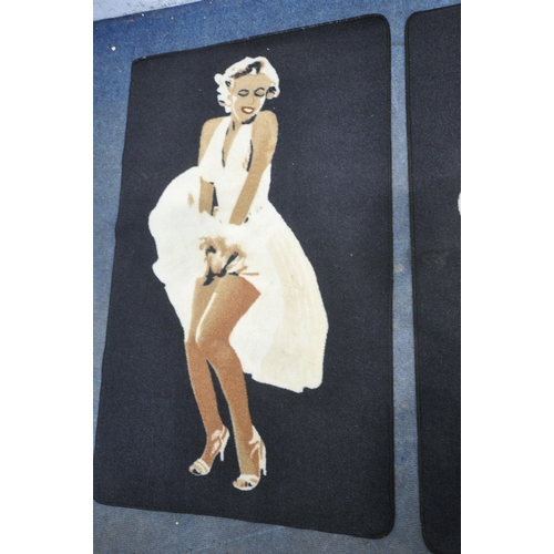 1241 - THREE SMALL RECTANGULAR RUGS, all depicting Marilyn Monroe, 133cm x 81cm (condition report: general ... 