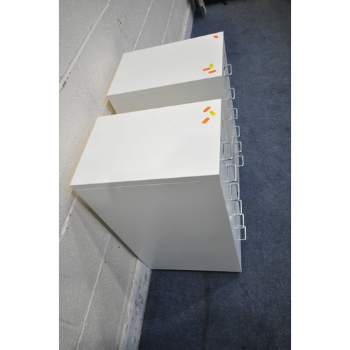 1283 - A PAIR OF SMALL SIX DRAWER FILING CABINETS, width 28cm x depth 43cm x height 69cm (condition report:... 