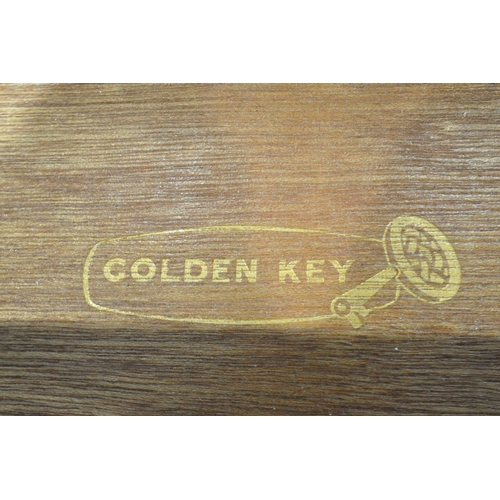 1302 - A GOLDEN KEY OAK TWO PIECE BEDROOM SUITE, comprising a dressing chest, with a single rectangular mir... 