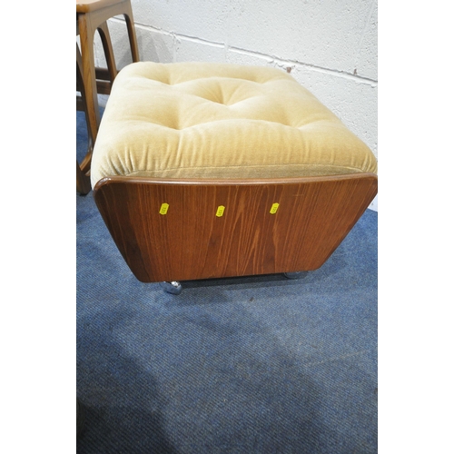 1311 - A NATHAN MID CENTURY TEAK NEST OF THREE TABLES, largest width 53cm x depth 48cm x height 51cm, along... 