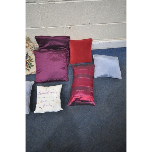 1319 - THIRTEEN SCATTER CUSHIONS, of various shapes, styles, colours and patterns (13)