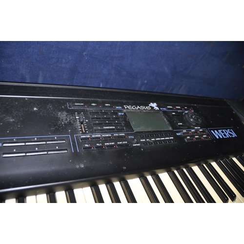 1057 - A WERSI PEGASUS KEYBOARD (SPARES OR REPAIRS) in hard case with a stand (Condition Report: no cable, ... 