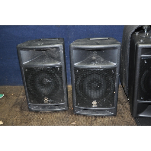 1060 - TWO YAMAHA STAGEPAS 300 PORTABLE SPEAKER SYSTEMS including two powered speaker, two passive speakers... 