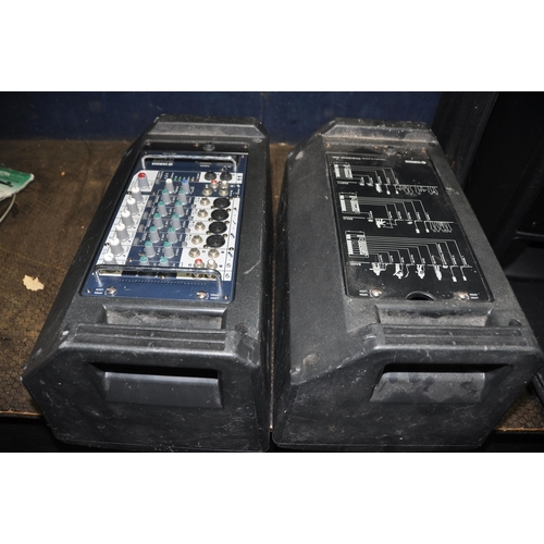 1060 - TWO YAMAHA STAGEPAS 300 PORTABLE SPEAKER SYSTEMS including two powered speaker, two passive speakers... 