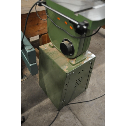 1098 - A WOODWISE BANDSAW ON STAND with mitre guide total height 176cm 240v  (PAT pass and working)