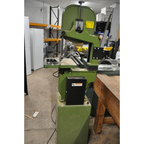 1098 - A WOODWISE BANDSAW ON STAND with mitre guide total height 176cm 240v  (PAT pass and working)