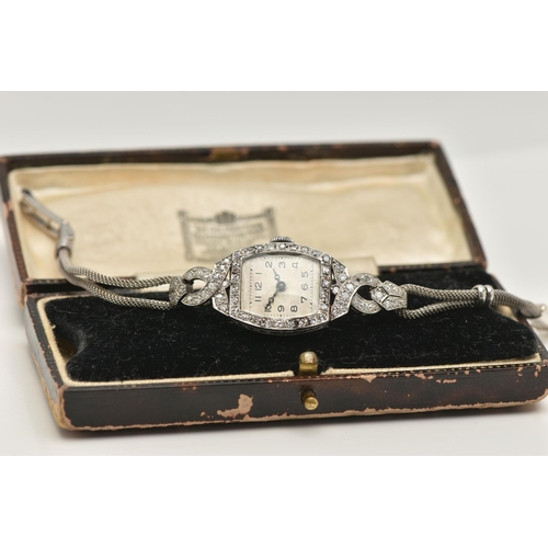 129 - A MID CENTURY LADIES 'HAMILTON WATCH COMPANY' DIAMOND COCKTAIL WRISTWATCH, hand wound movement, squa... 