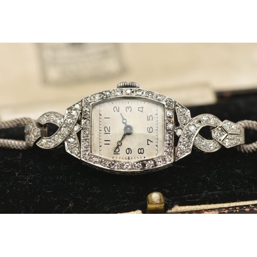 129 - A MID CENTURY LADIES 'HAMILTON WATCH COMPANY' DIAMOND COCKTAIL WRISTWATCH, hand wound movement, squa... 