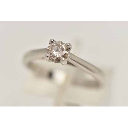 15 - A DIAMOND SINGLE STONE RING, round brilliant cut diamond, measuring approximately 4.9mm x 4.9mm x 3.... 