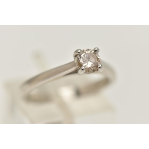 15 - A DIAMOND SINGLE STONE RING, round brilliant cut diamond, measuring approximately 4.9mm x 4.9mm x 3.... 